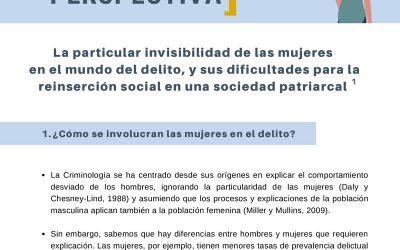 La particular invisibilidad de las mujeres en el mundo del delito y sus dificultades para la reinserción social en una sociedad patriarcal